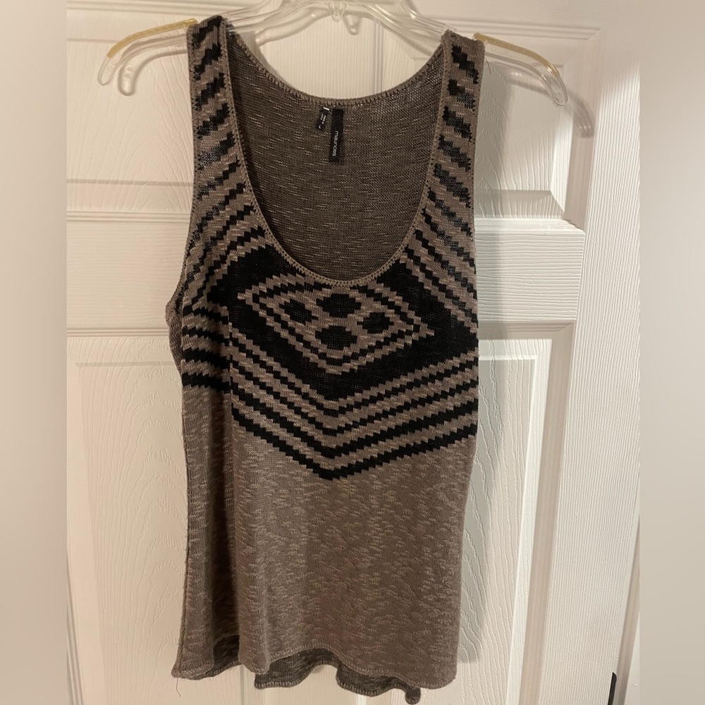 Maurices Black and Brown Patterned Tank Top